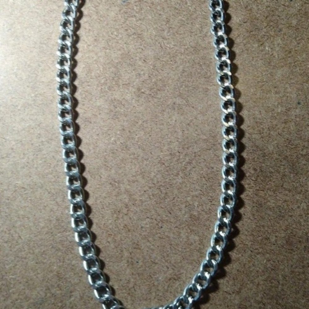 Cuban Stainless Steel Silver Necklace